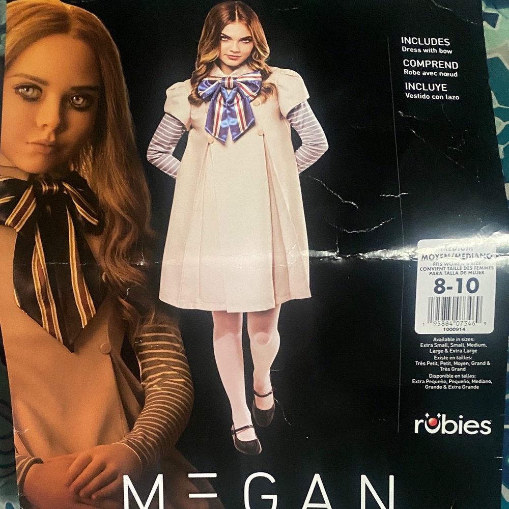 Rubie's Cream Dress with Blue and Red Bow